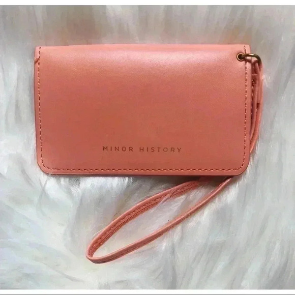 ⭐️5 for $25 ⭐️ Coral/Gold ID/card holder wristlet - Picture 2 of 4